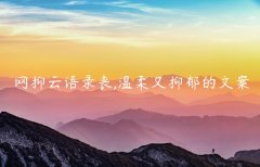 网抑云语录丧,温柔又抑郁的文案